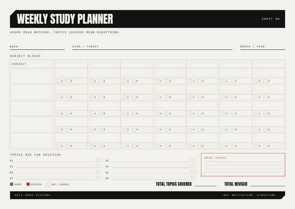 Weekly Study Planner